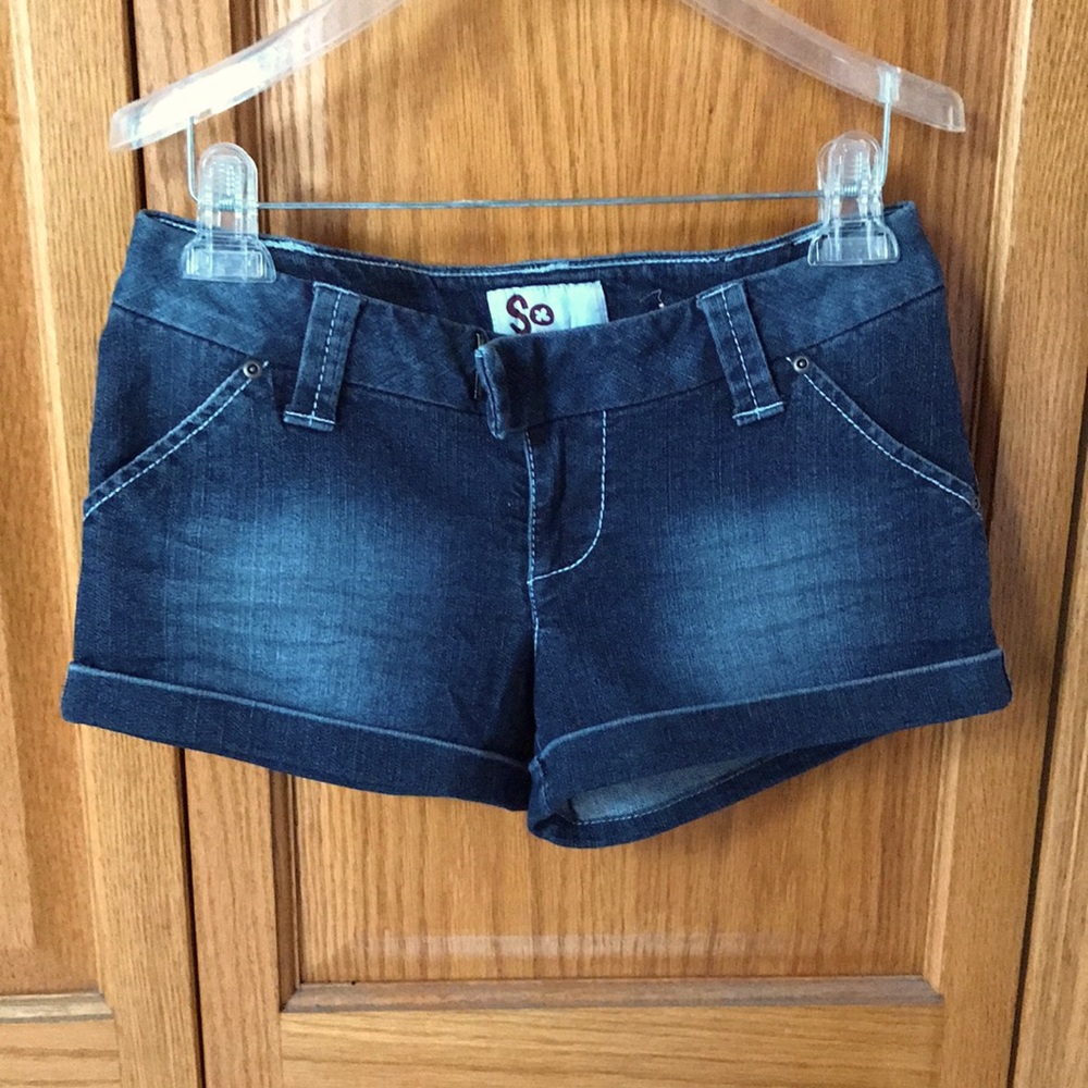So Jean shorts. Size 5. Dark Rinse. Stretchy. Sold at Target.